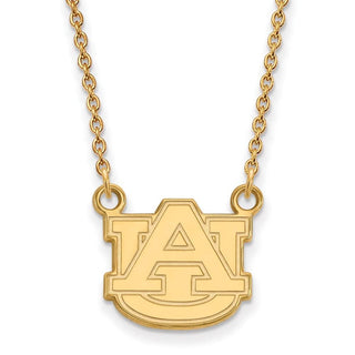 10k Gold LogoArt Auburn University Small Pendant 18 inch Necklace