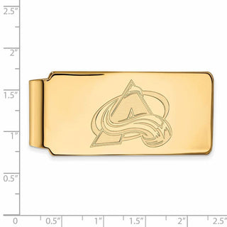 Sterling Silver Gold-plated NHL LogoArt Colorado Avalanche Money Clip