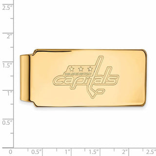 Sterling Silver Gold-plated NHL LogoArt Washington Capitals Money Clip