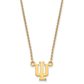 10k Gold LogoArt Indiana University I-U Small Pendant 18 inch Necklace