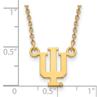10k Gold LogoArt Indiana University I-U Small Pendant 18 inch Necklace