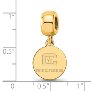 Sterling Silver w/Gold-plating LogoArt The Citadel Small Dangle Bead GP015TCI