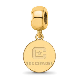 Sterling Silver w/Gold-plating LogoArt The Citadel Small Dangle Bead GP015TCI