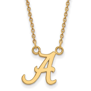 14k Gold LogoArt University of Alabama Letter A Small Pendant 18 inch Necklace