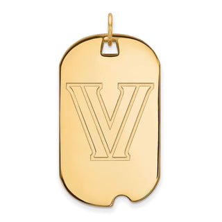 Sterling Silver Gold-plated LogoArt Villanova University Letter V Large Dog Tag Pendant