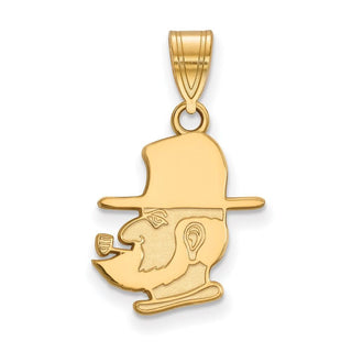 Sterling Silver Gold-plated LogoArt Appalachian State University Mountaineer Medium Pendant