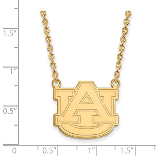 14k Gold LogoArt Auburn University Large Pendant 18 inch Necklace