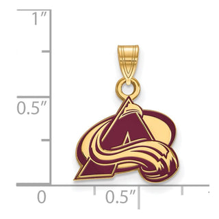 Sterling Silver Gold-plated NHL LogoArt Colorado Avalanche Letter A Small Enameled Pendant