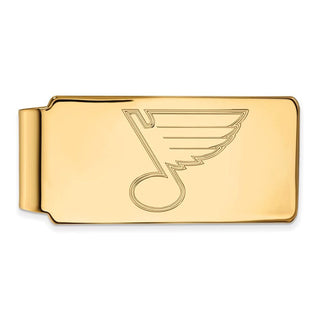 Sterling Silver Gold-plated NHL LogoArt St. Louis Blues Money Clip