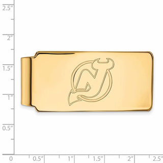 Sterling Silver Gold-plated NHL LogoArt New Jersey Devils Money Clip