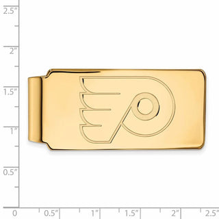 Sterling Silver Gold-plated NHL LogoArt Philadelphia Flyers Money Clip