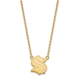 14k Gold NHL LogoArt Seattle Kraken Large Pendant Necklace