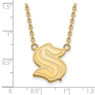 10k Gold NHL LogoArt Seattle Kraken Large Pendant Necklace