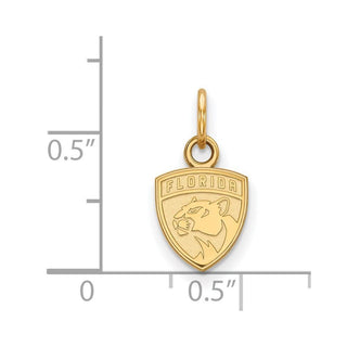 Sterling Silver Gold-plated NHL LogoArt Florida Panthers Extra Small Pendant