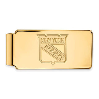 Sterling Silver Gold-plated NHL LogoArt New York Rangers Money Clip