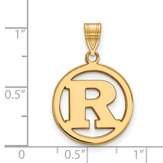 Sterling Silver Gold-plated LogoArt Rutgers University Letter R Medium Circle Pendant