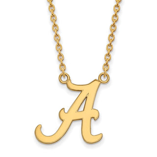 14k Gold LogoArt University of Alabama Letter A Large Pendant 18 inch Necklace