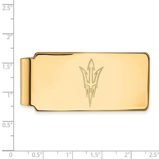 Sterling Silver Gold-plated LogoArt Arizona State University Pitchfork Money Clip