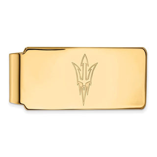 Sterling Silver Gold-plated LogoArt Arizona State University Pitchfork Money Clip