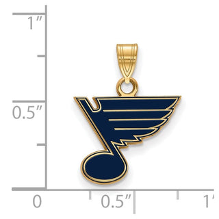 Sterling Silver Gold-plated NHL LogoArt St. Louis Blues Small Enameled Pendant