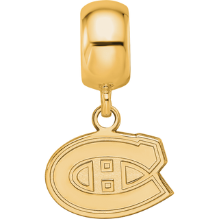Sterling Silver Gold-plated NHL LogoArt Montreal Canadiens Extra Small Dangle Bead Charm
