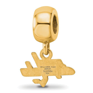 Sterling Silver Gold-plated NHL LogoArt Washington Capitals Extra Small Dangle Bead Charm