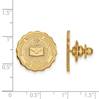 Sterling Silver Gold-plated LogoArt Central Michigan University Crest Lapel Pin