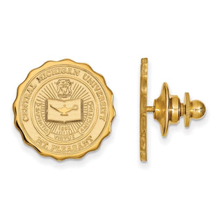 Sterling Silver Gold-plated LogoArt Central Michigan University Crest Lapel Pin