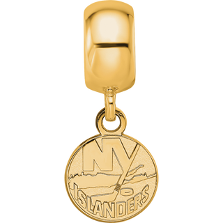 Sterling Silver Gold-plated NHL LogoArt New York Islanders Extra Small Dangle Bead Charm