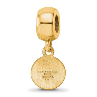 Sterling Silver Gold-plated NHL LogoArt New York Islanders Extra Small Dangle Bead Charm