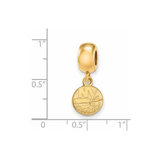 Sterling Silver Gold-plated NHL LogoArt New York Islanders Extra Small Dangle Bead Charm