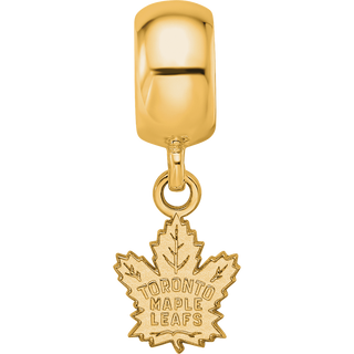 Sterling Silver Gold-plated NHL LogoArt Toronto Maple Leafs Extra Small Dangle Bead Charm