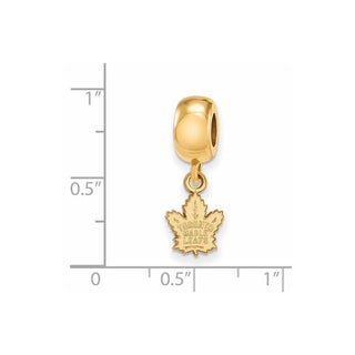Sterling Silver Gold-plated NHL LogoArt Toronto Maple Leafs Extra Small Dangle Bead Charm
