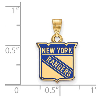 Sterling Silver Gold-plated NHL LogoArt New York Rangers Small Enameled Pendant