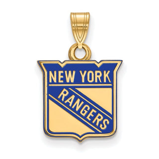 Sterling Silver Gold-plated NHL LogoArt New York Rangers Small Enameled Pendant