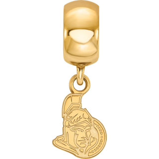 Sterling Silver Gold-plated NHL LogoArt Ottawa Senators Extra Small Dangle Bead Charm