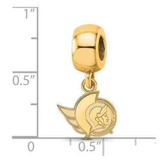 Sterling Silver Gold-plated NHL LogoArt Ottawa Senators Extra Small Dangle Bead Charm