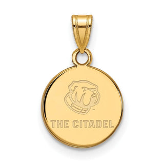 Sterling Silver w/Gold-plating LogoArt The Citadel Small Pendant GP017TCI