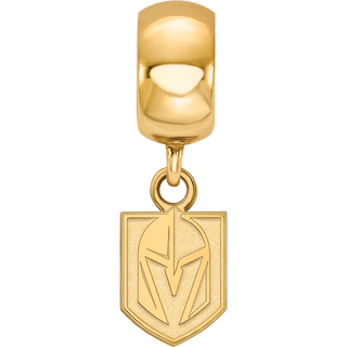 Sterling Silver Gold-plated NHL LogoArt NHL Vegas Golden Knights Extra Small Dangle Bead Charm