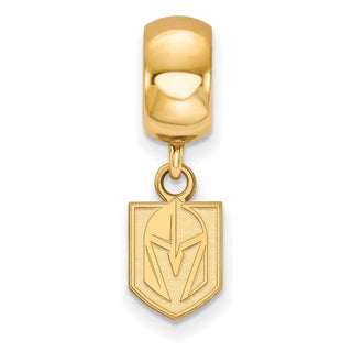 Sterling Silver Gold-plated NHL LogoArt NHL Vegas Golden Knights Extra Small Dangle Bead Charm