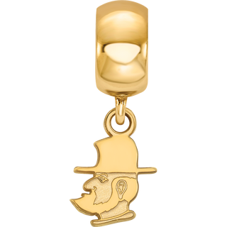 Sterling Silver Gold-plated LogoArt Appalachian State University Mountaineer Extra Small Dangle Bead Charm