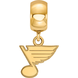 Sterling Silver Gold-plated NHL LogoArt St. Louis Blues Extra Small Dangle Bead Charm