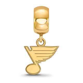 Sterling Silver Gold-plated NHL LogoArt St. Louis Blues Extra Small Dangle Bead Charm