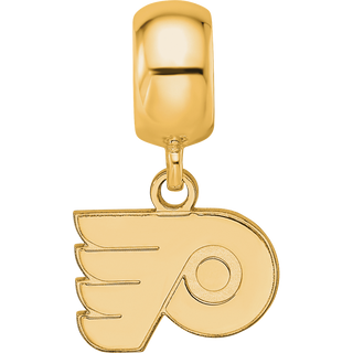 Sterling Silver Gold-plated NHL LogoArt Philadelphia Flyers Extra Small Dangle Bead Charm