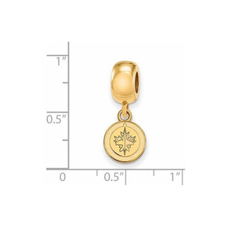 Sterling Silver Gold-plated NHL LogoArt Winnipeg Jets Extra Small Dangle Bead Charm