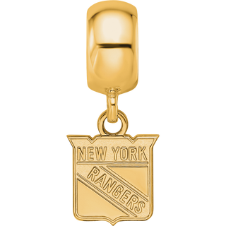 Sterling Silver Gold-plated NHL LogoArt New York Rangers Extra Small Dangle Bead Charm