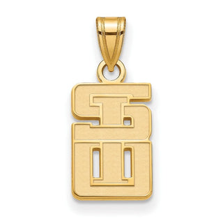 Sterling Silver w/Gold-plating LogoArt Southern Illinois University Small Pendant