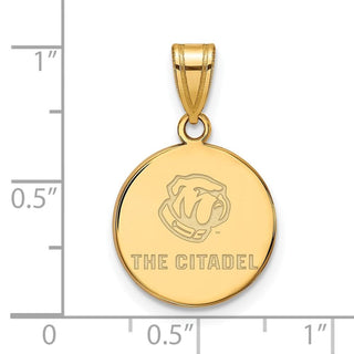 Sterling Silver w/Gold-plating LogoArt The Citadel Medium Pendant GP018TCI