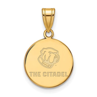 Sterling Silver w/Gold-plating LogoArt The Citadel Medium Pendant GP018TCI