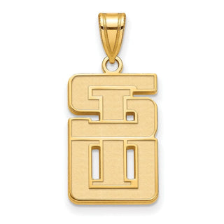 Sterling Silver w/Gold-plating LogoArt Southern Illinois University Large Pendant